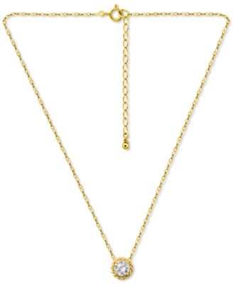 Giani Bernini - Cubic Zirconia Bow Pendant Necklace, 18" + 2" extender