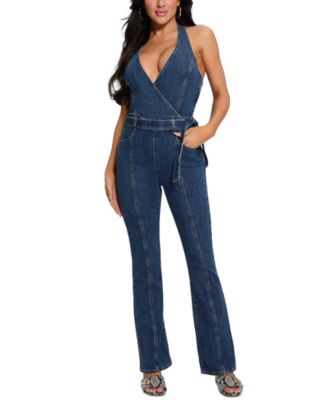 GUESS - Women's Claire Plunging-Neck Bootcut Jumpsuit