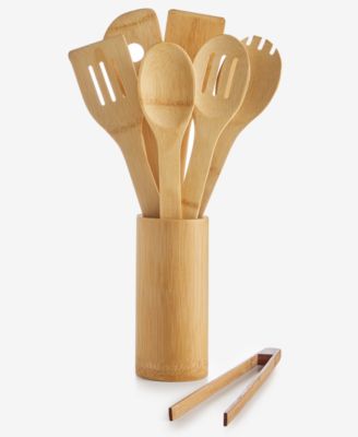 Arch Studio - 7-Pc. Bamboo Utensil Set & Holder