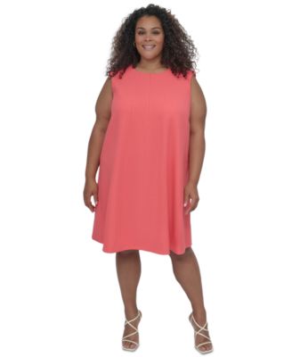 DKNY - Plus Size Jewel-Neck Sleeveless Shift Dress