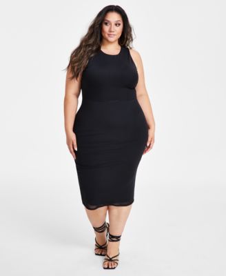 Nina Parker - Trendy Plus Size Printed Mesh Midi Dress