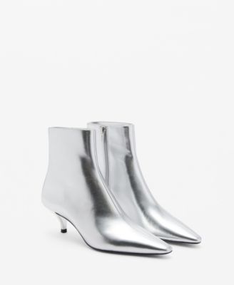 MANGO - Women's Metallic-Effect Pointed Toe Boots