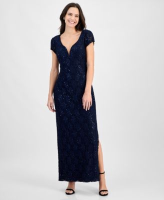Connected - Sequined Lace Column Gown