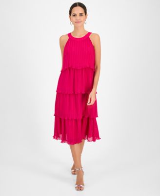 Robbie Bee - Women's Round-Neck Sleeveless Tiered Dress