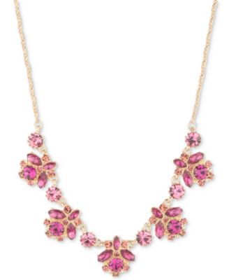 Marchesa - Gold-Tone Mixed Crystal Cluster Statement Necklace, 16" + 3" extender