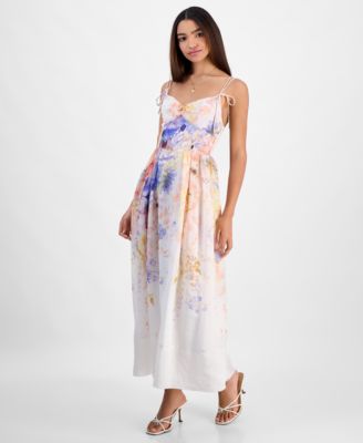 En Saison - Women's Printed Smocked-Back Midi Dress