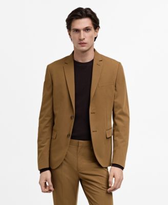 MANGO - Men's Stretch Fabric EU Super Slim-Fit Suit Blazer