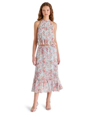 Steve Madden - Women's Raina Printed Pleated Midi Skirt