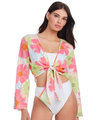Sanctuary - Women's Charming Cotton Crinkle Tie-Front Cover-Up Top