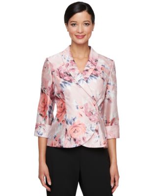 Alex Evenings - Petite Printed 3/4-Sleeve Top