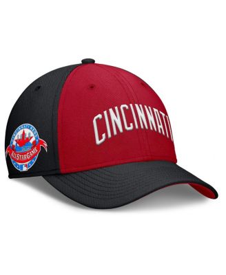 Nike - Men's Black/Red Cincinnati Reds Rise Swoosh Performance Flex Hat