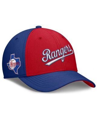Nike - Men's  Royal/Red Texas Rangers Rise Swoosh Performance Flex Hat