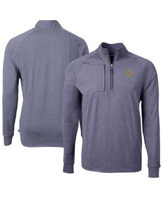 Cutter & Buck - Men's Heather Navy Notre Dame Fighting Irish Play Like A Champion Today Adapt Eco Knit Heather Quarter-Zip Sweatshirt
