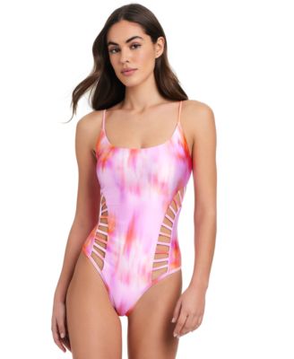 Red Carter - Women's Cross-Side-Cut-Out Maillot One Piece Swimsuit