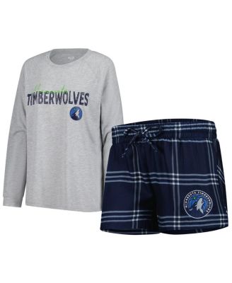 Concepts Sport - Women's 2-Piece Minnesota Timberwolves Petition Long Sleeve Top and Shorts Set