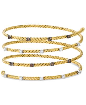 Le Vian - Chocolate Diamond & Vanilla Diamond Wrap Bracelet (3/4 ct. t.w.) in 14k Two-Tone Gold