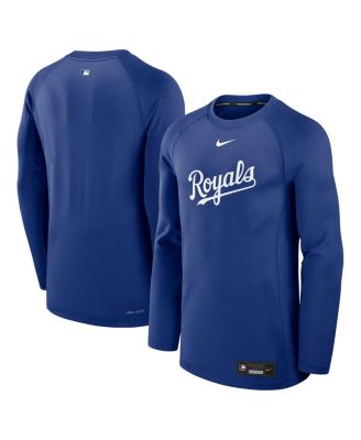 Nike - Men's Royal Kansas City Royals Authentic Collection Game Time Raglan Performance Long Sleeve T-Shirt