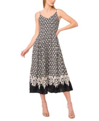 CeCe - Women's Printed Sleeveless A-Line Midi Dress
