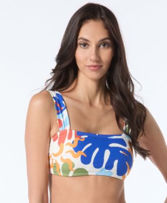 Vince Camuto - Women's Printed Square-Neck Bikini Top