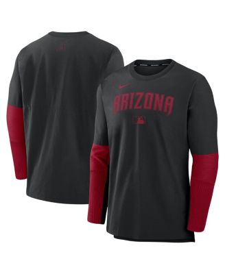 Nike - Men's Black/Red Arizona Diamondbacks Authentic Collection Player Lightweight Performance Long Sleeve Top