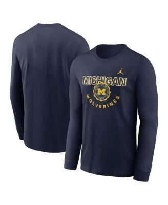 Nike - Men's College Navy Michigan Wolverines Slogan Long Sleeve T-Shirt