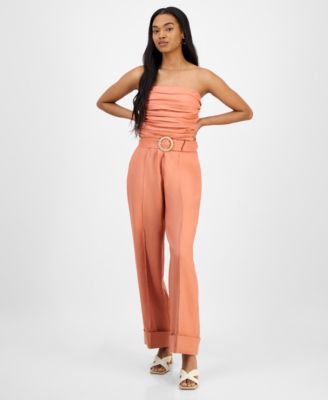 Cindy Castro New York - Women's Bianca Linen Strapless Jumpsuit