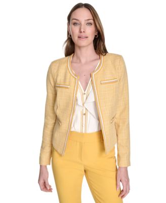 Tommy Hilfiger - Women's Tweed Collarless Open-Front Jacket