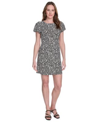 Tommy Hilfiger - Women's Paradise Ditsy Printed Flutter-Sleeve Shift Dress