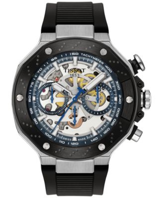 Tissot - Men's Swiss Automatic Chronograph T-Race MotoGP Black Silicone Strap Watch 45mm