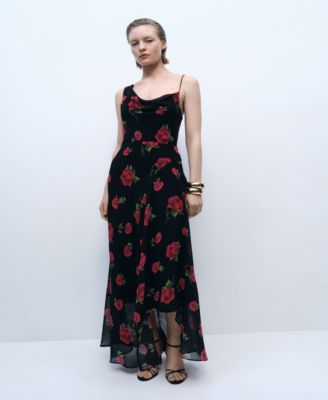 MANGO - Women's Long Floral-Print Dress