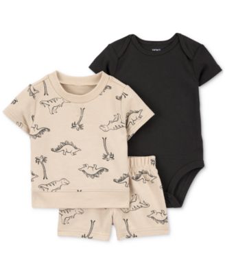 Carter's - Baby Boys Cotton Dinosaur T-Shirt, Shorts & Bodysuit, 3 Piece Set