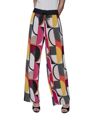 KARL LAGERFELD PARIS - Women's Geo-Print Pull-On Pants