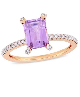 Delmar - Pink Amethyst (1-5/8 ct.t.w.) and Diamond (1/10 ct.t.w.) Ring in 10k Rose Gold