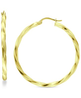 Giani Bernini - Large Twist Hoop Earrings in 18k Gold-Plated Sterling Silver, 60mm