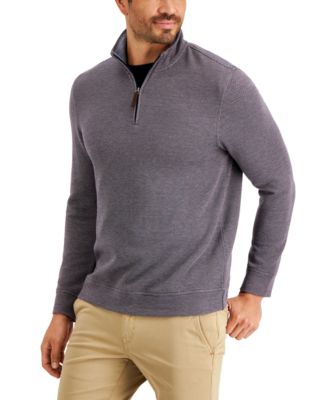 Club Room - Men's Birdseye Quarter-Zip Pullover