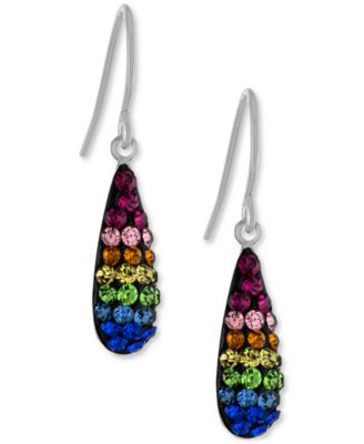 Giani Bernini - Crystal Rainbow Teardrop Drop Earrings in Sterling Silver