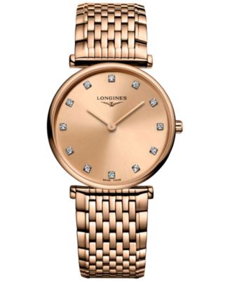 Longines - Women's Swiss La Grande Classique de  Diamond (1/10 ct. t.w.) Rose Gold PVD Bracelet Watch 29mm
