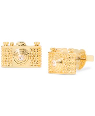 kate spade new york - Gold-Tone Away We Go Cubic Zirconia Camera Stud Earrings