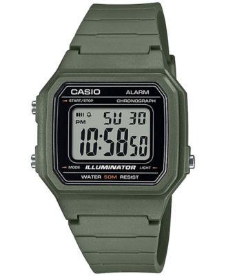 Casio - Men's Digital Green Resin Strap Watch 41mm, W217H-3AV