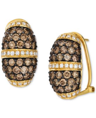 Le Vian - Chocolate Diamond & Vanilla Diamond Pav&eacute; Statement Earrings (3-1/5 ct. t.w.) in 14k Gold