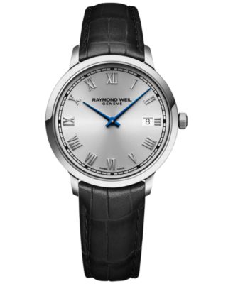 Raymond Weil - Women's Swiss Toccata Black Leather Strap Watch 39mm