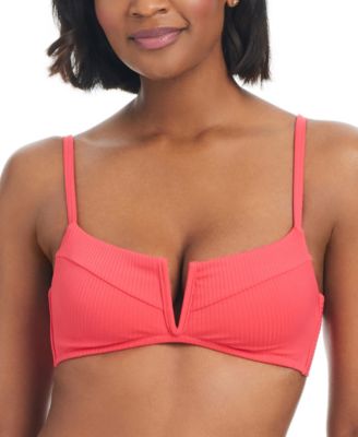 Bar III - Women's V-Wire Plunge-Neck Bralette Bikini