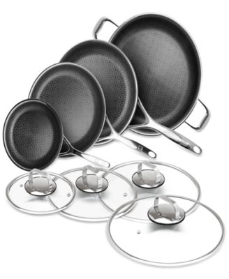Livwell - DiamondClad™ 8-Pc. Hybrid Nonstick Stainless Steel Frypan Set