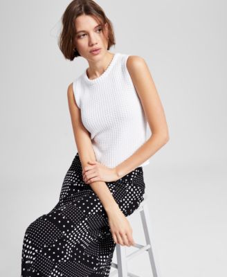 And Now This - Women's Cotton Textured Sleeveless Sweater