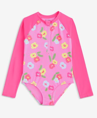 Epic Threads - Little Girls Floral Print Long-Sleeve Rash Guard