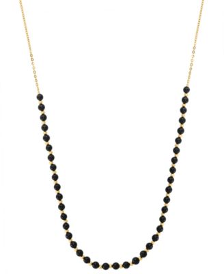 EFFY Collection - Onyx & Polished Bead Collar Necklace in 14k Gold, 18" +1" extender