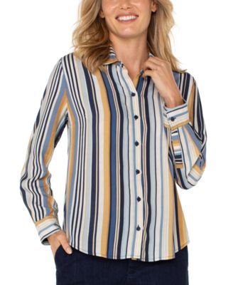 Liverpool Los Angeles - Women's Striped Button-Front Shirt