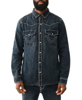 True Religion - Men's Super T Western Long Sleeve Denim Button-Front Shirt