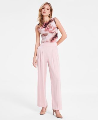 Bar III - Women's High-Rise Wide-Leg Satin Pants