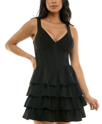 Emerald Sundae - Women's Tiered Ruffle Corset Dress